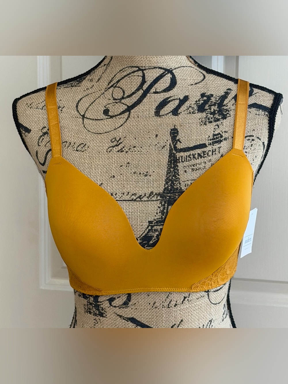 703: Auden Mustard Yellow Plunge T-Shirt Bra - 36DD